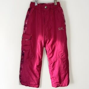 Girls Pink Snow Pants Size 4 Elastic Waist Snowsuit Bibs